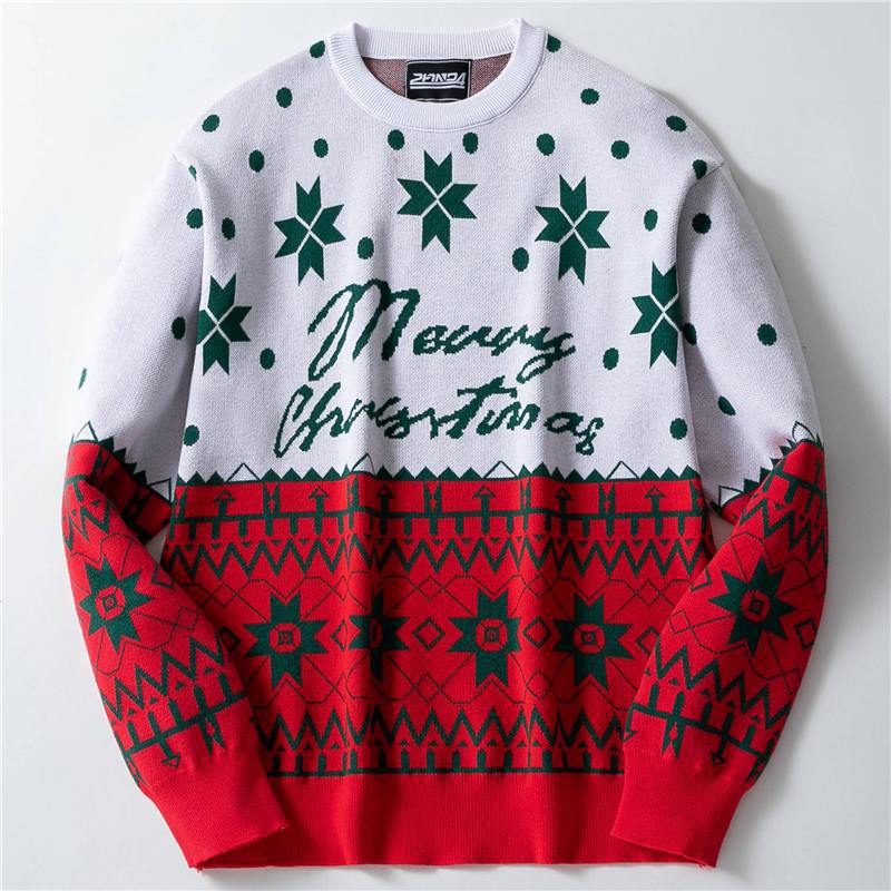 Christmas Knitwear Christmas Jacquard Loose Hooded Sweater