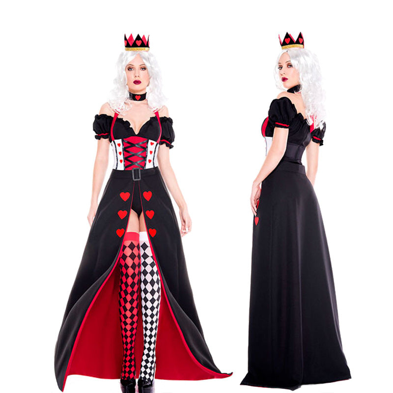 Red Heart Queen Costume Women Halloween Cosplay Devil Vampire Outfit – photo 2