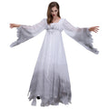 White Ghost Costume for Women, front view on a white background