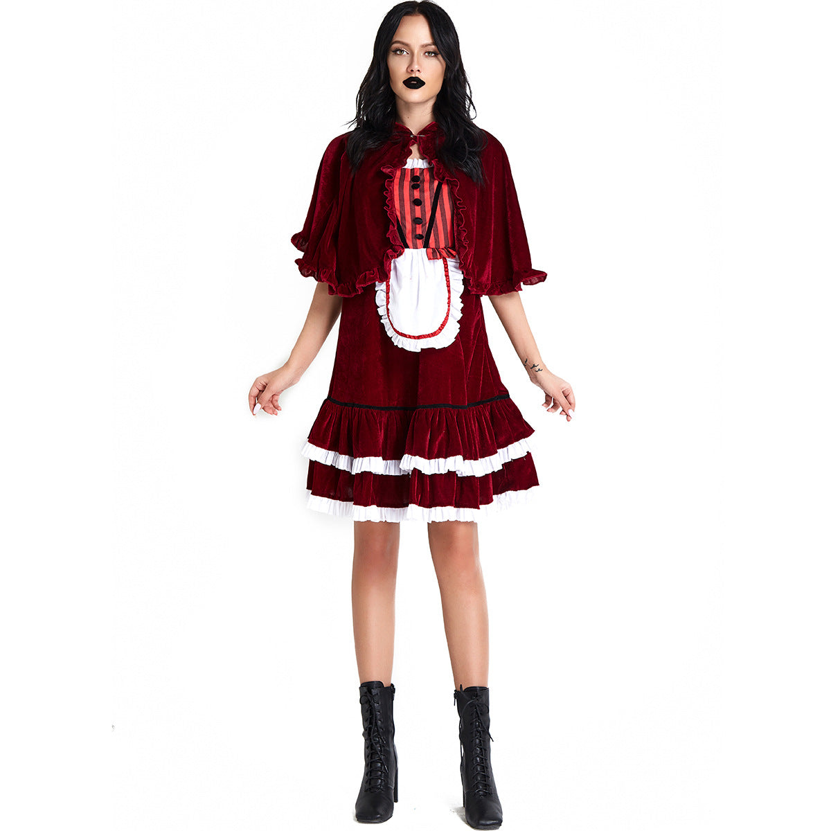 Medieval Court Princess Roman Goddess Costume for Women, front view on a white background