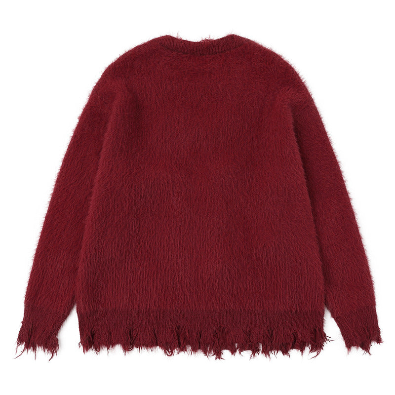 Christmas Tree Jacquard Round Neck Sweater for Women