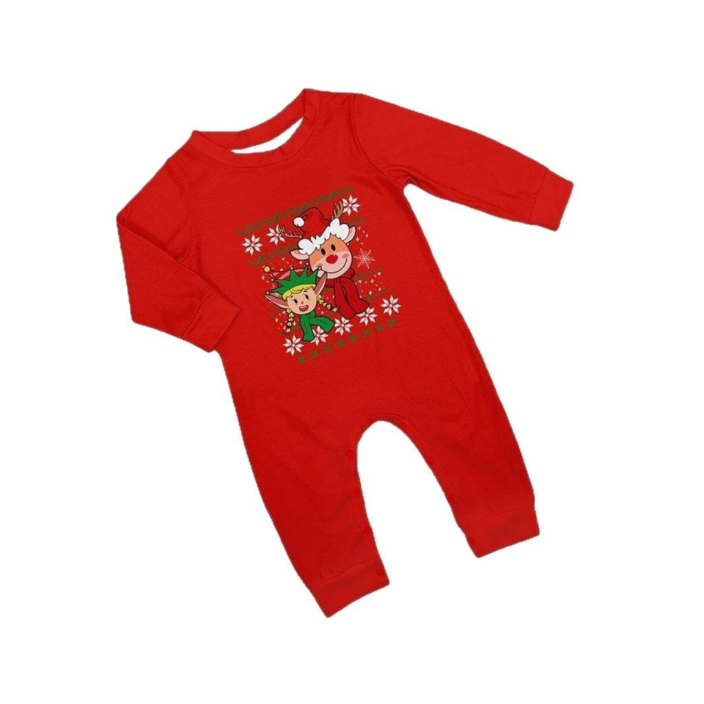 Deer Snowman Stripe Christmas Family Matching Printed Loungewear Pajamas