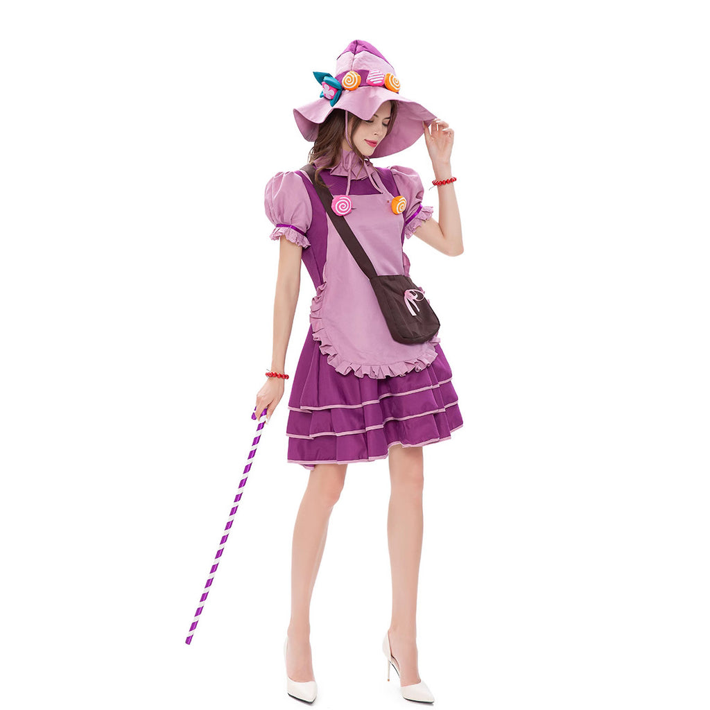 Candy Witch Costume Kids Purple Cake Dress Halloween Cosplay – photo 4