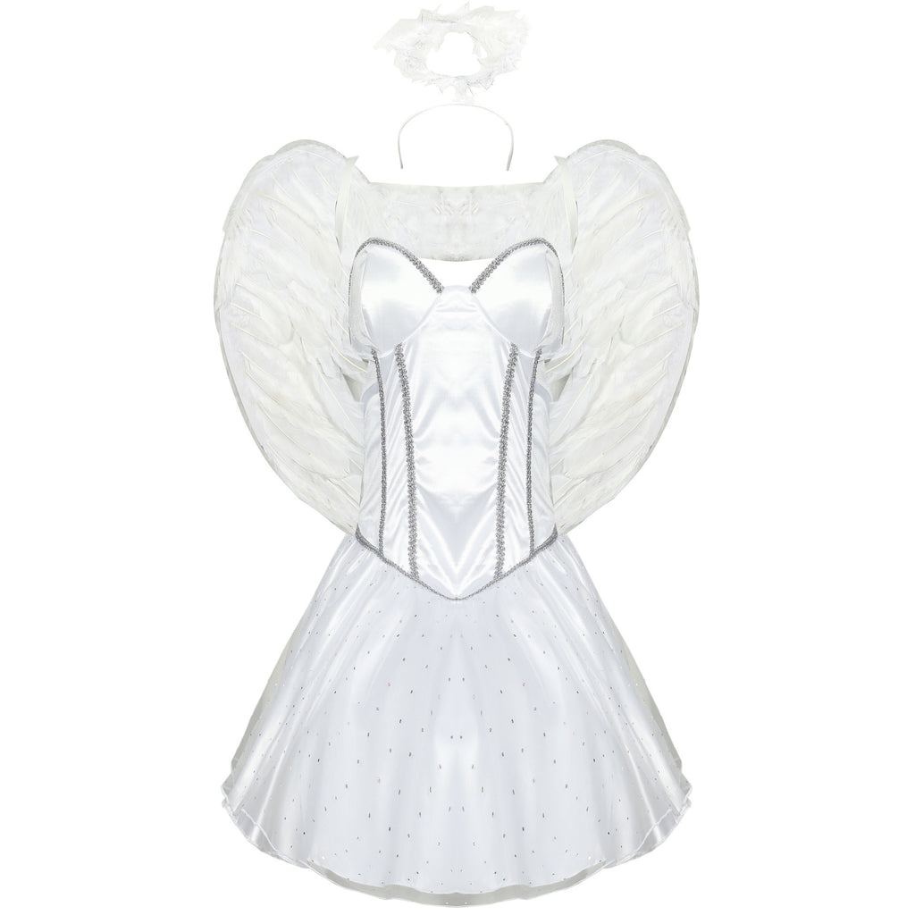 White Angel Fairy Costume for Women, product photo 5 on a white background