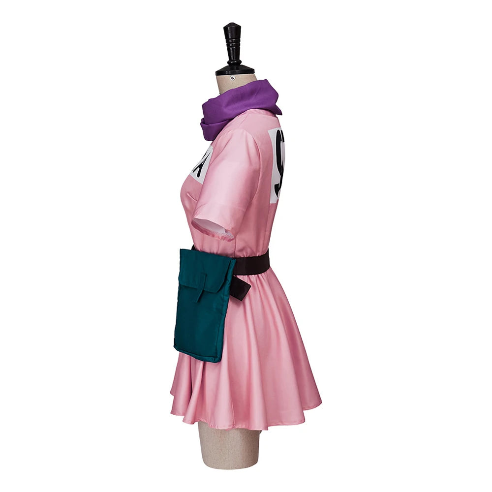 Dragon Ball Bulma Cosplay Costume Women Pink Dress Adult Anime Halloween Outfit