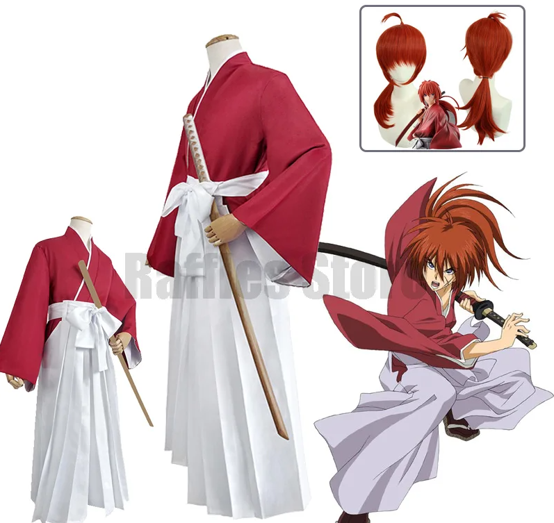 Rurouni Kenshin Himura Cosplay Costume Adult Halloween Anime