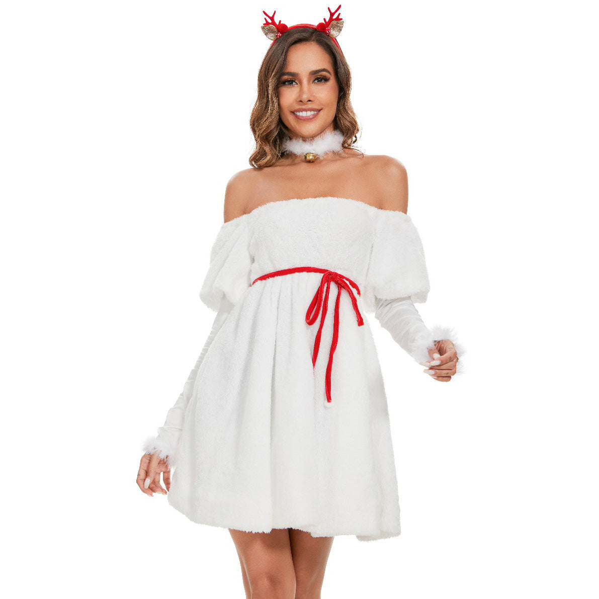 Barbie Christmas Costume Pink Dress Holiday Cosplay Party Outfit