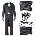 Christmas Eve Scar Jack cosplay costume Skeleton Jack Men's full set Halloween cosplay costume