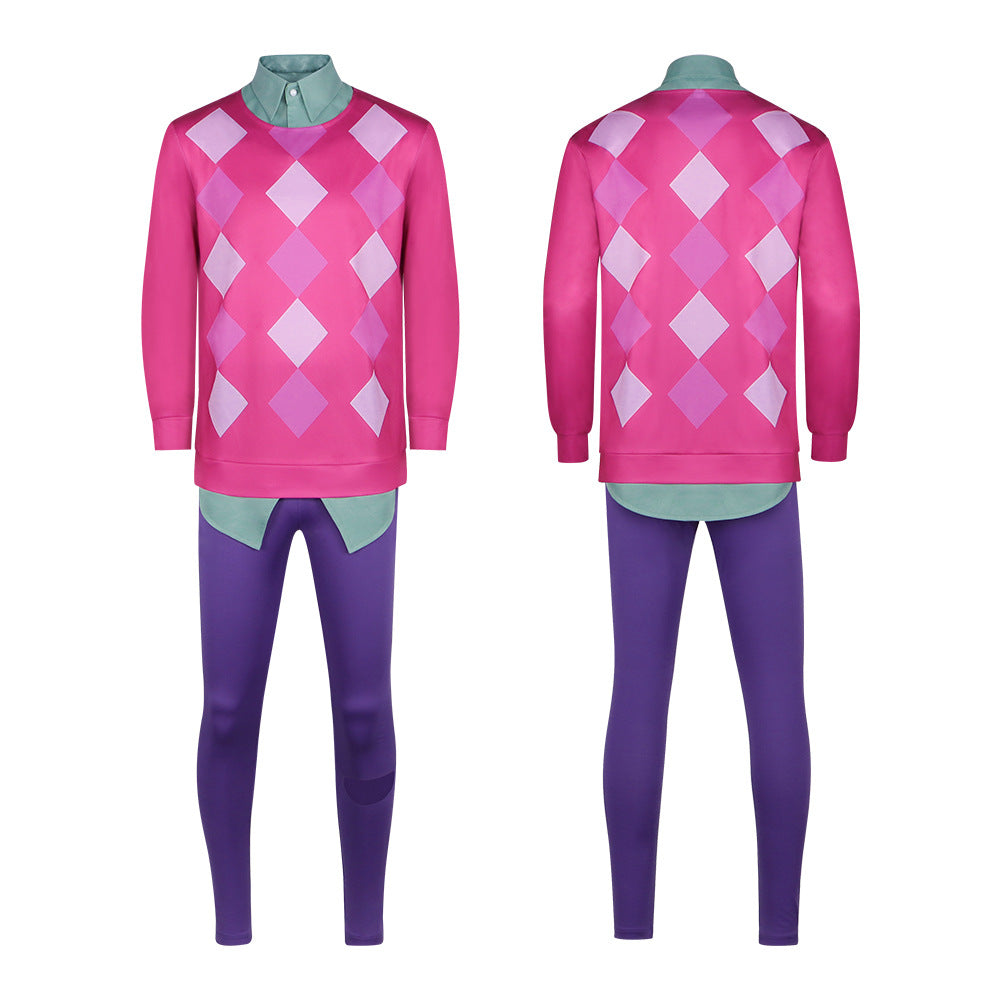 Demon Hunter Pink Hooded Costume for Boys, product photo 2 on a white background