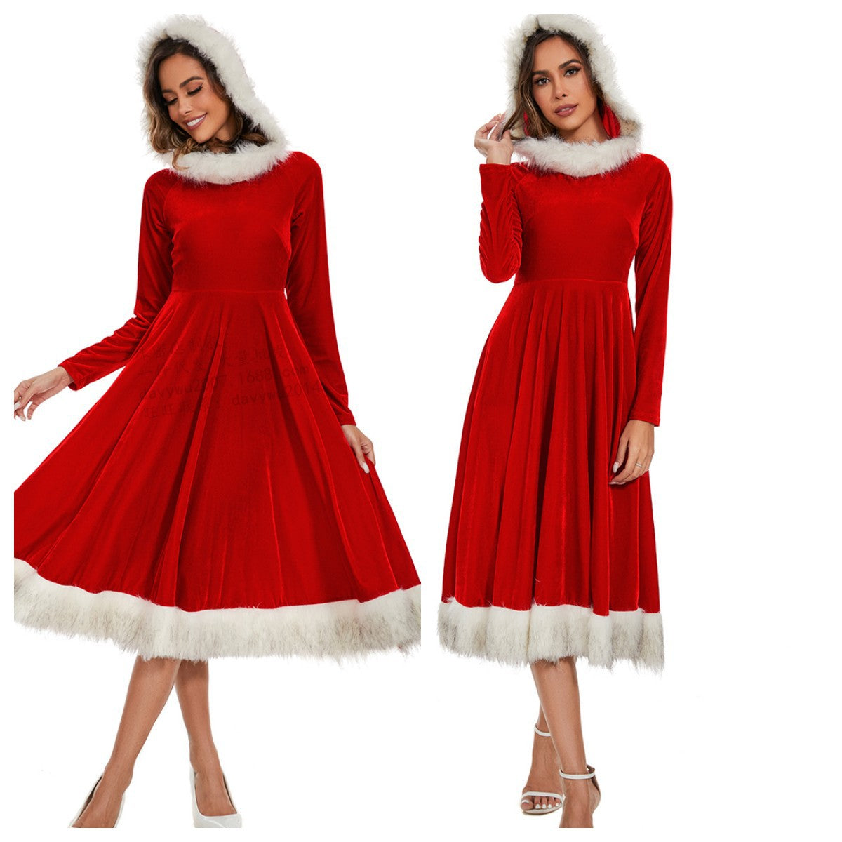Christmas Party Dress Costume Women Adult Long Holiday Outfit