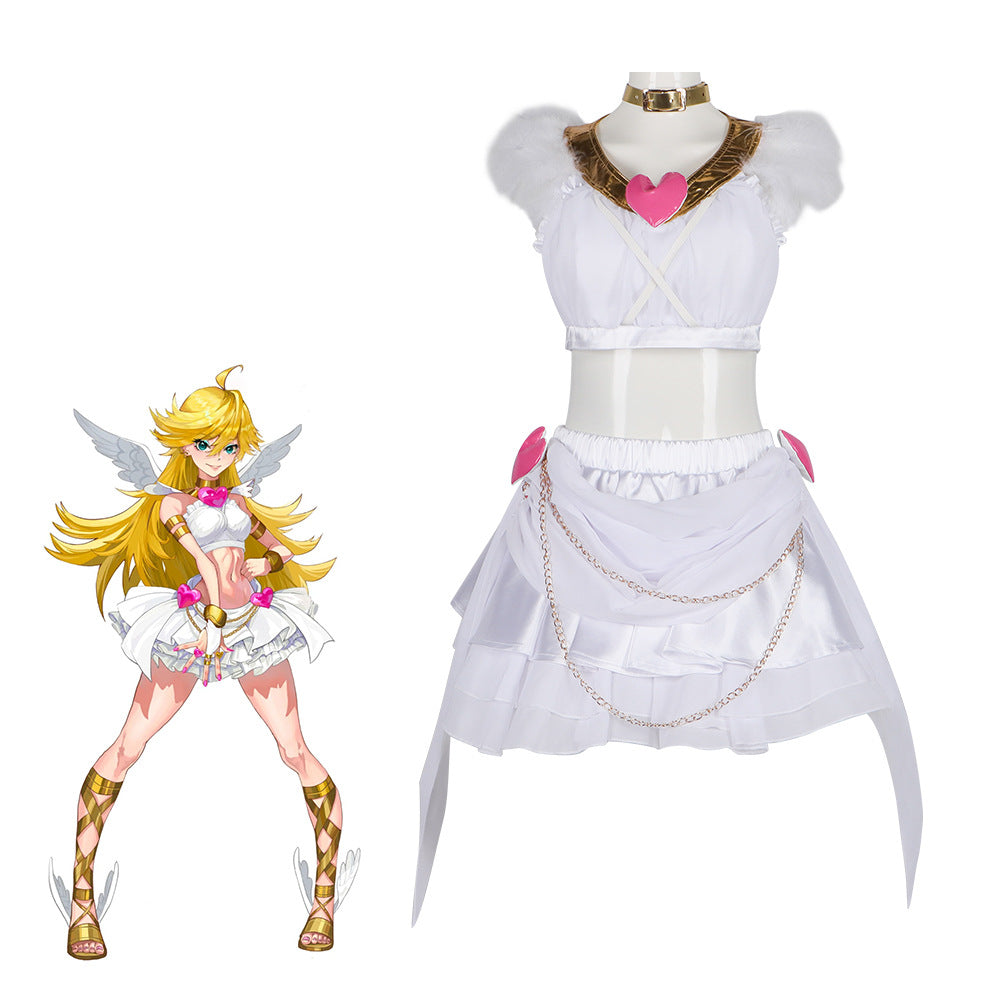 Angel Stockings Costume for Adults, front view on a white background