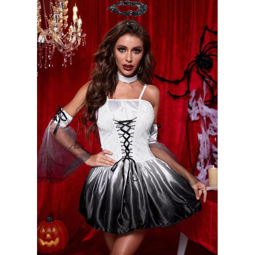 Black Angel Vampire Witch Costume for Women, costume photo 3