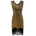 1920s Flapper Gatsby Sequin Fringe Dress for Women, product photo 4 on a white background