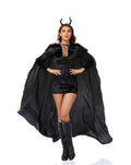 Horned Dark Witch Costume for Women, product photo 3 on a white background
