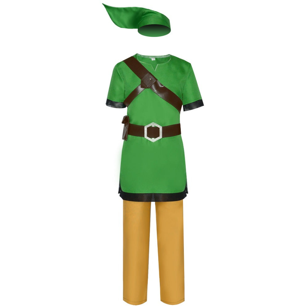 Fantasy Hero Swordsman Costume for Adults, front view on a white background