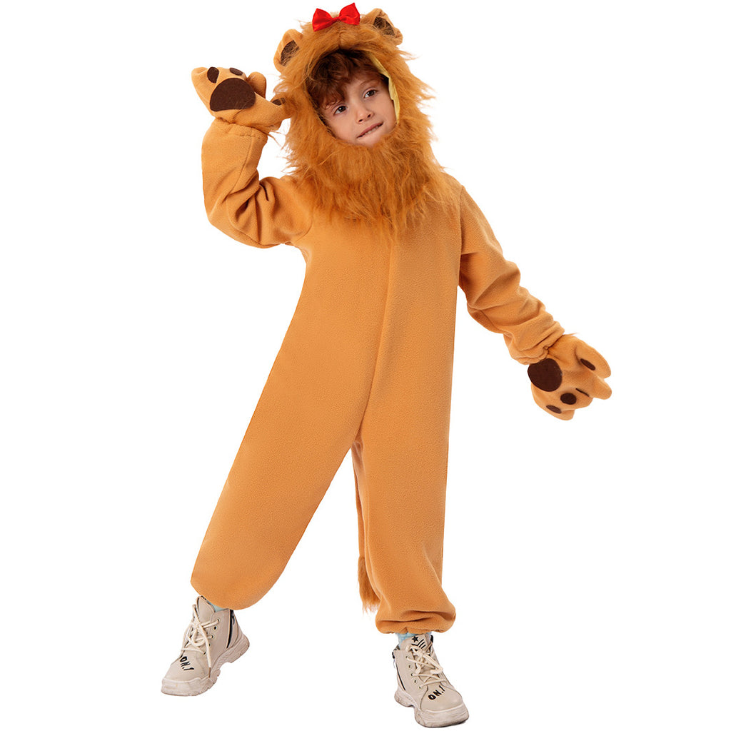 Halloween Wizard of Oz Cowardly Lion Onesie Children's Stage Cosplay Costume Performance Costume Ethnic Costume