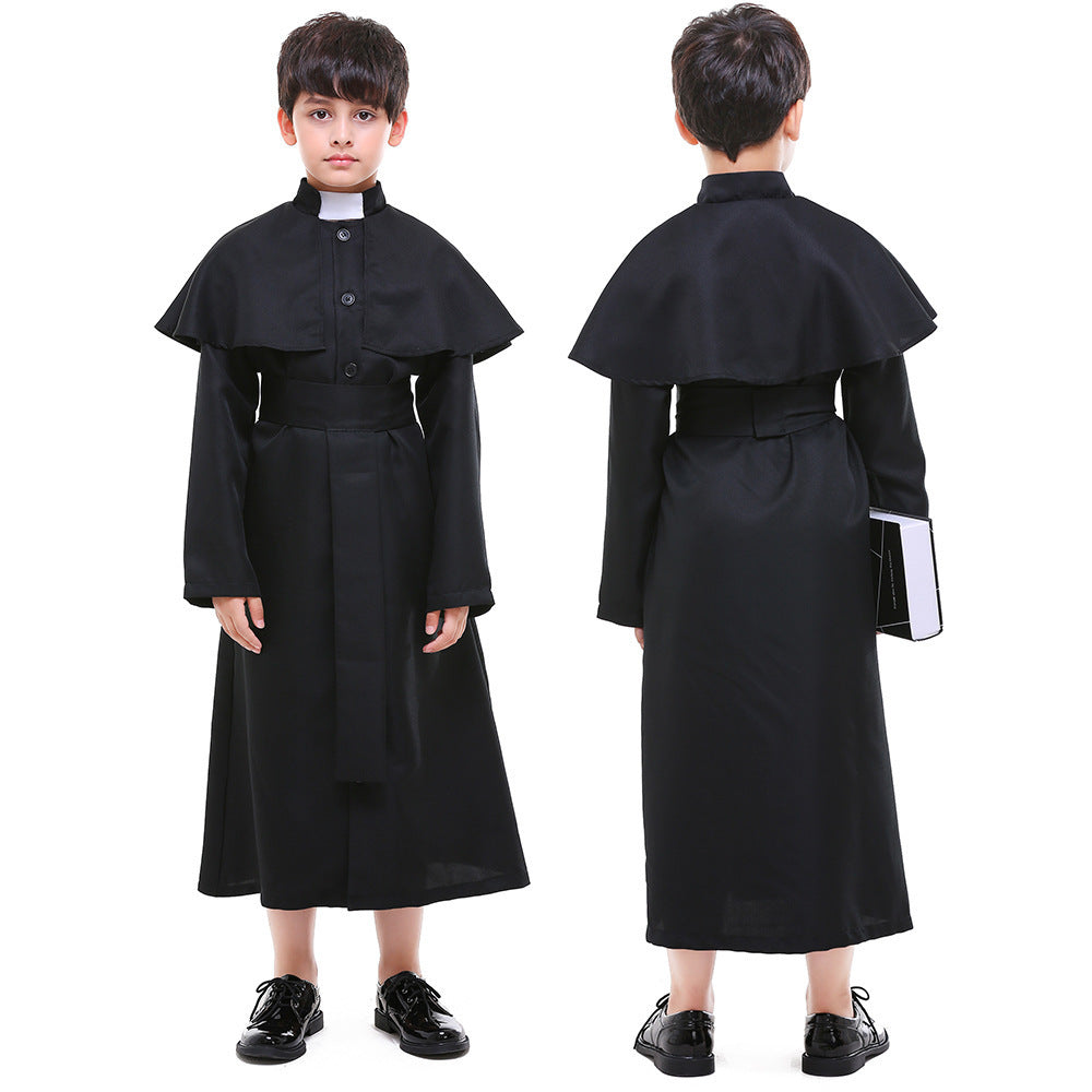 Black Nun Costume for Girls, product photo 6 on a white background
