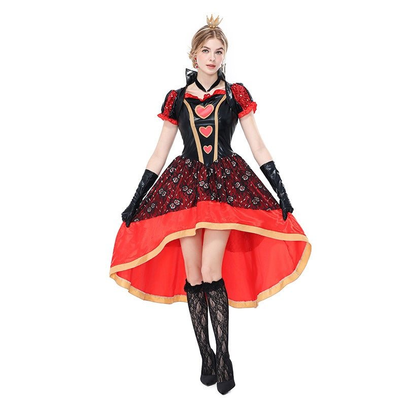 Queen of Hearts Costume Women Halloween Cosplay Poker Tuxedo Outfit – photo 2