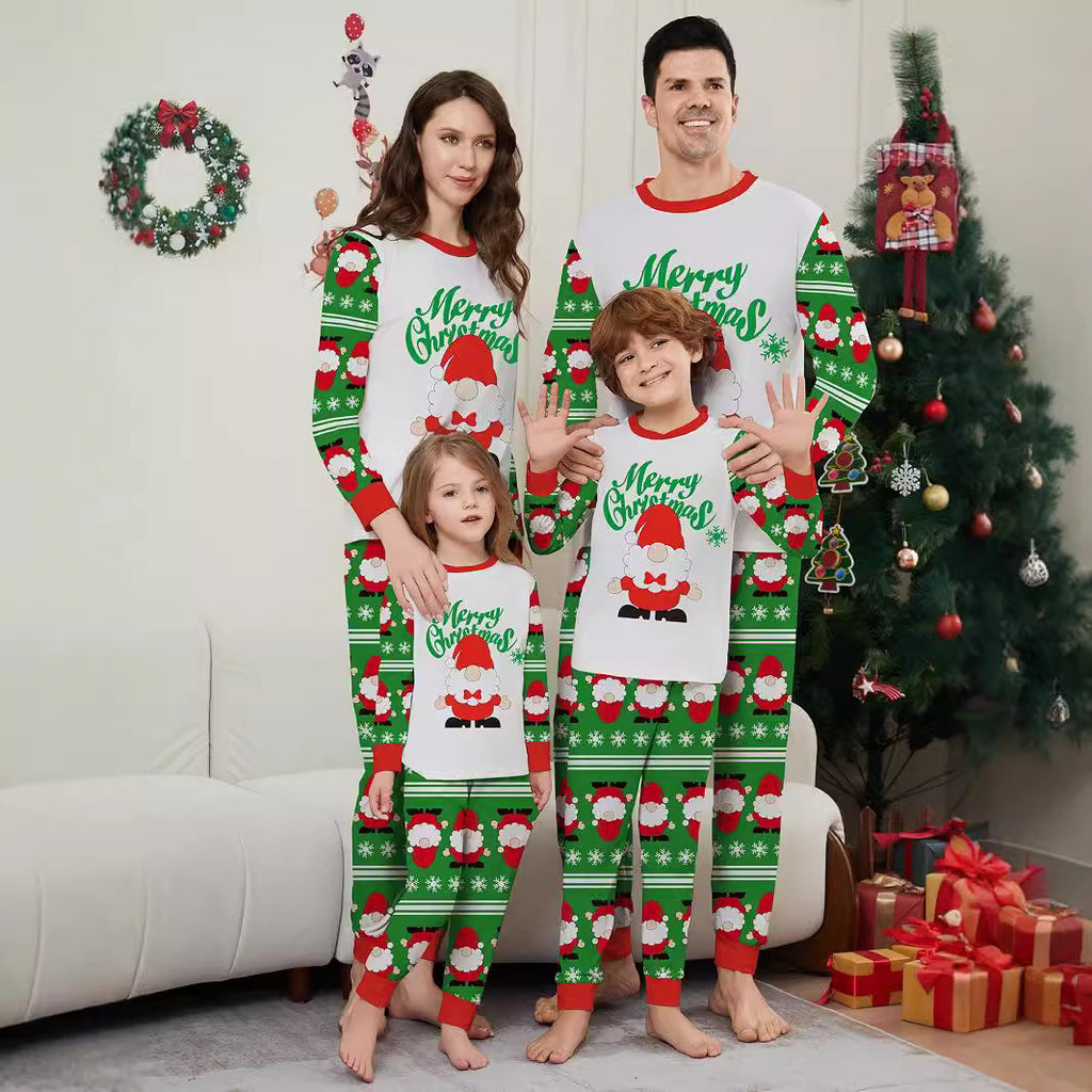 Christmas Santa Claus Snowflake Letter Print Family Matching Pajamas Home Wear