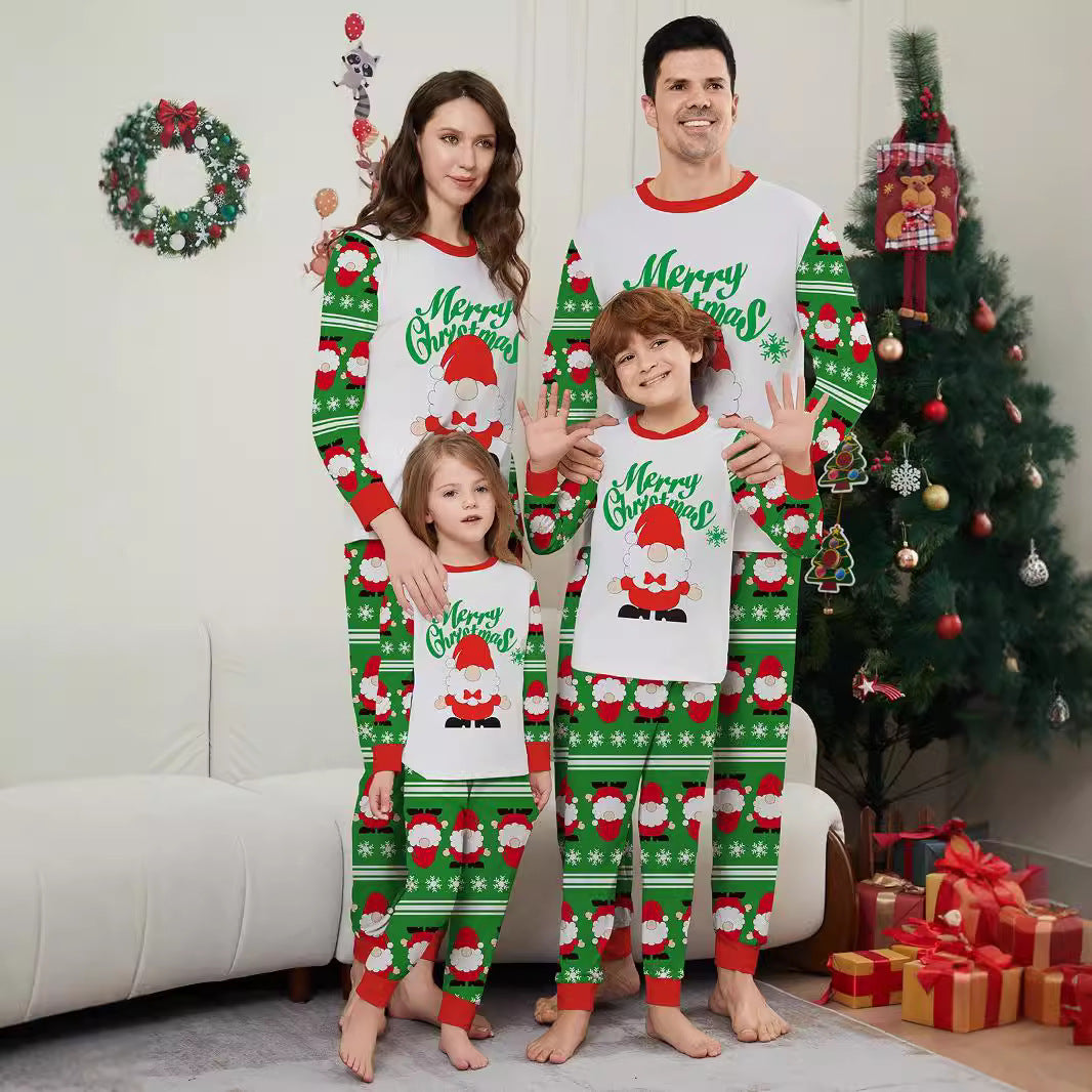 Christmas Santa Claus Snowflake Letter Print Family Matching Pajamas Home Wear
