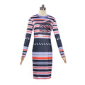 Astrid Striped Dress for Girls and Women, front view on a white background