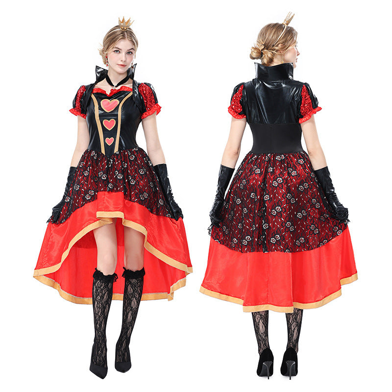 Queen of Hearts Costume Women Halloween Cosplay Poker Tuxedo Outfit – photo 5