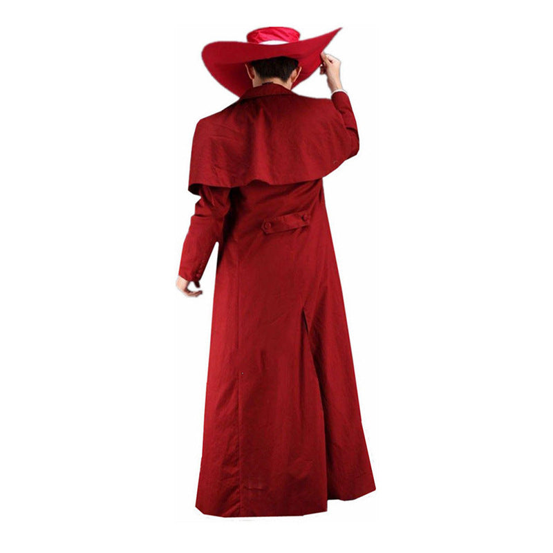 Vampire Hunter Red Coat Costume for Adults, product photo 3 on a white background