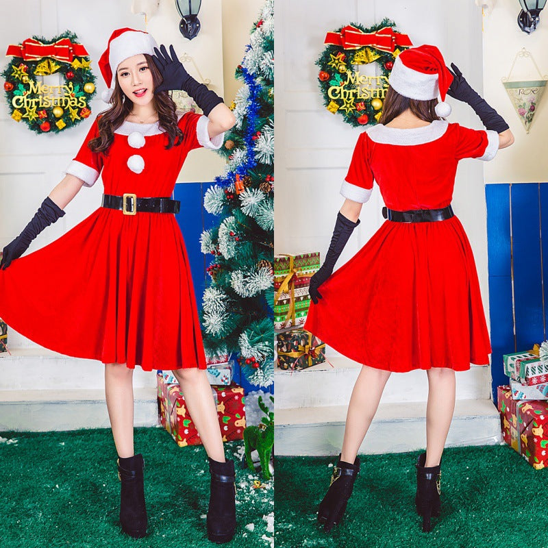Halloween Christmas Costume Cosplay Bunny Red Dress Party Performance Outfit