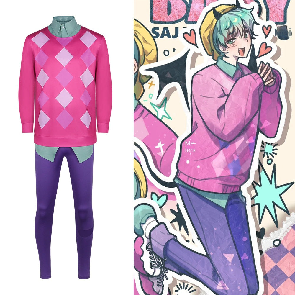 Demon Hunter Pink Hooded Costume for Boys, costume photo