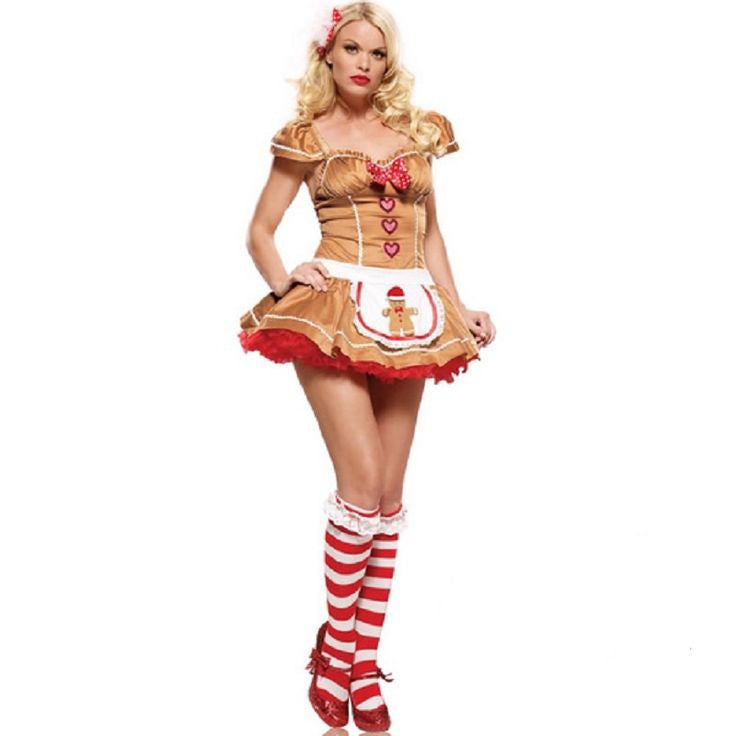 Christmas Dress Costume Women Adult High Waisted Heart Holiday Outfit – photo 5