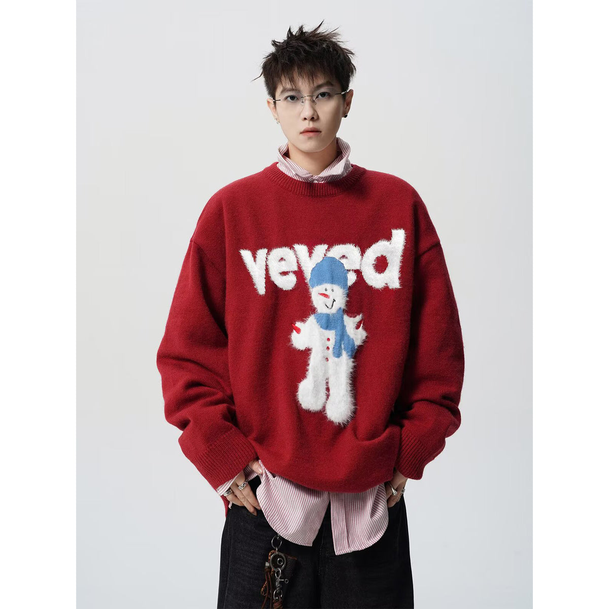 Christmas snowman letter sweater