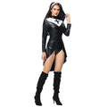 Cross Nun Nurse Patent Leather Costume for Women, product photo 6 on a white background