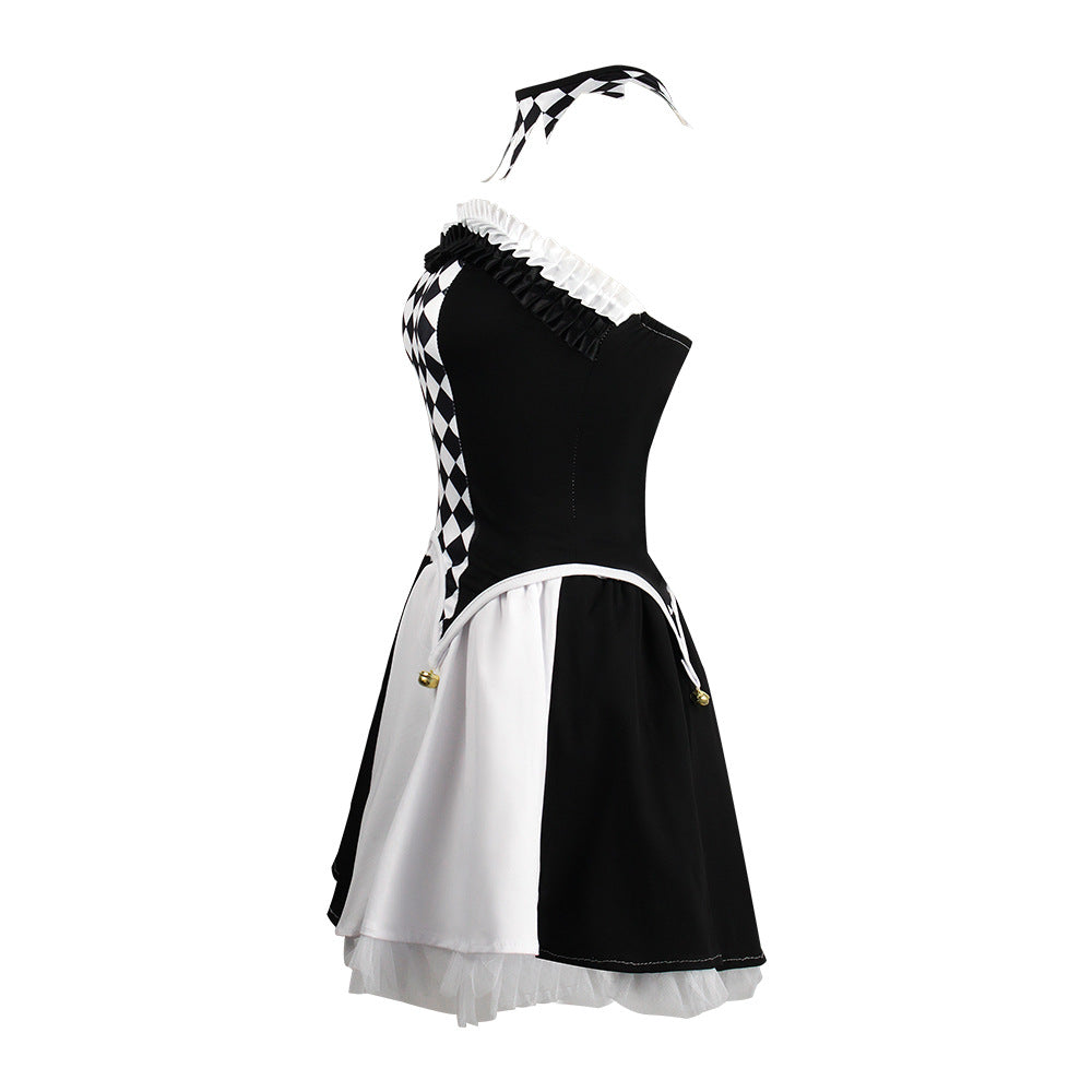 Vampire Clown Devil Costume for Women, product photo 2 on a white background
