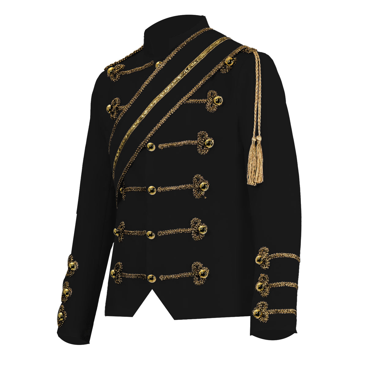 Pop King Military Jacket Costume for Men, product photo 3 on a white background