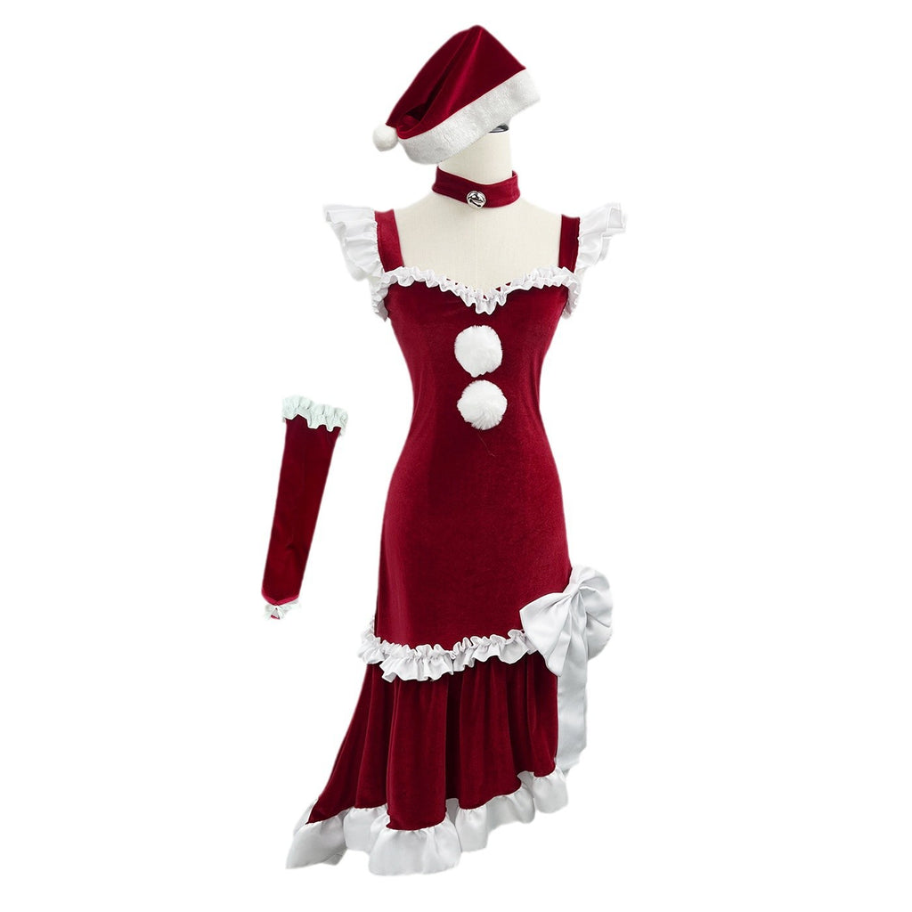 Christmas Formal Dress Costume Women Adult Holiday Cosplay Outfit