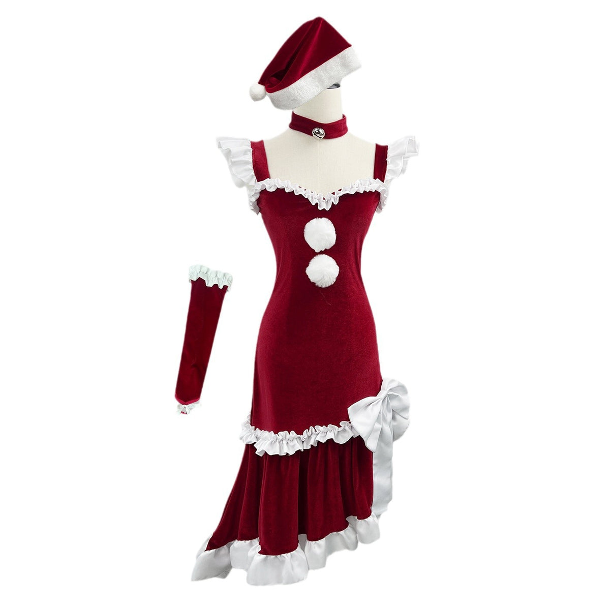 Christmas Formal Dress Costume Women Adult Holiday Cosplay Outfit