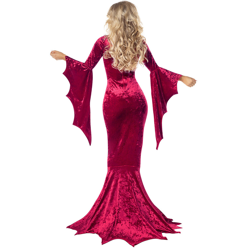 Bat Witch Ghost Bride Costume for Women, product photo 3 on a white background