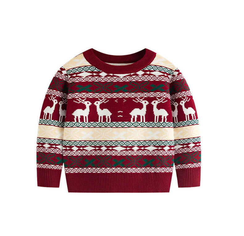 Vintage sweater Christmas reindeer pullover knit sweater