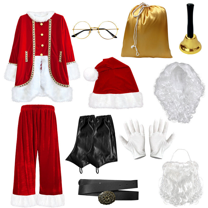 Santa Claus Cosplay Costume Christmas Party Outfit Set