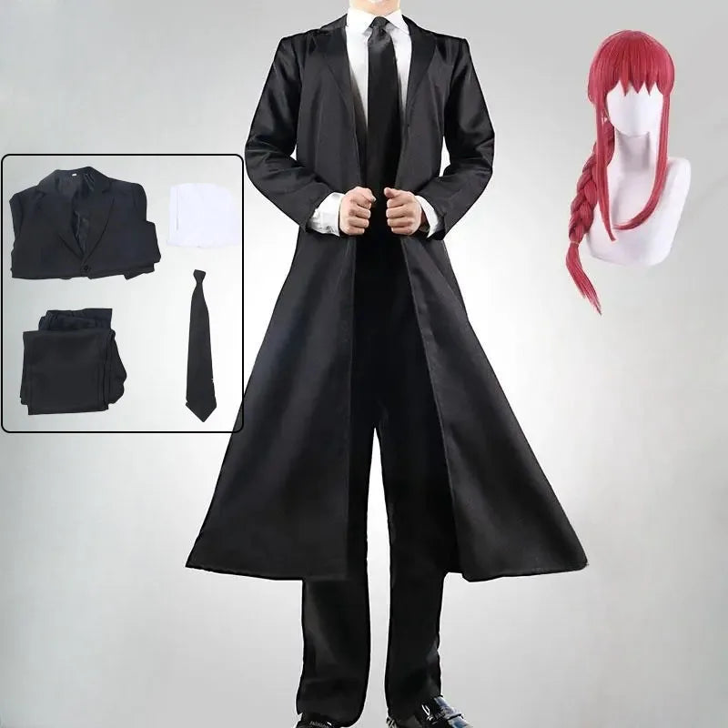 Chainsaw Man Makima Cosplay Costume Women Trench Coat Suit Adult Halloween
