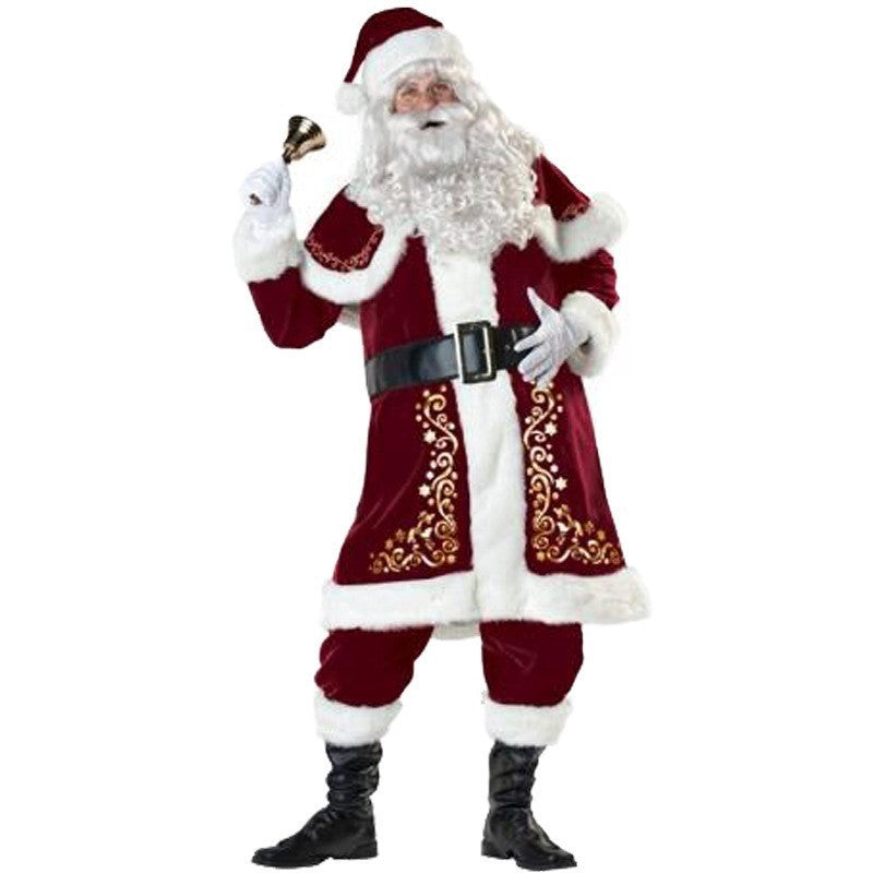 Santa Claus Green Elf Costume for Couples, product photo 4 on a white background