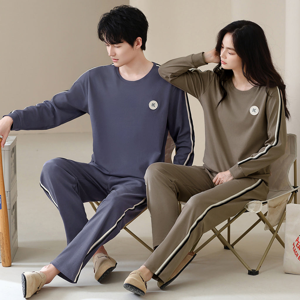 Couples' pajamas can be worn as outerwear home suit set