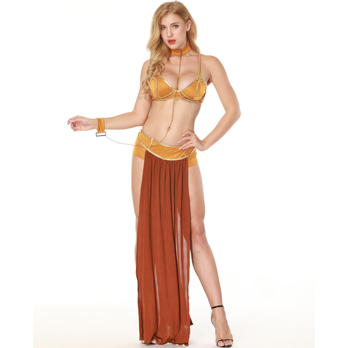 Glamorous Long Skirt Costume Women Halloween Cosplay Stage Dress