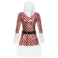 Striped Christmas Costume for Women, product photo 3 on a white background