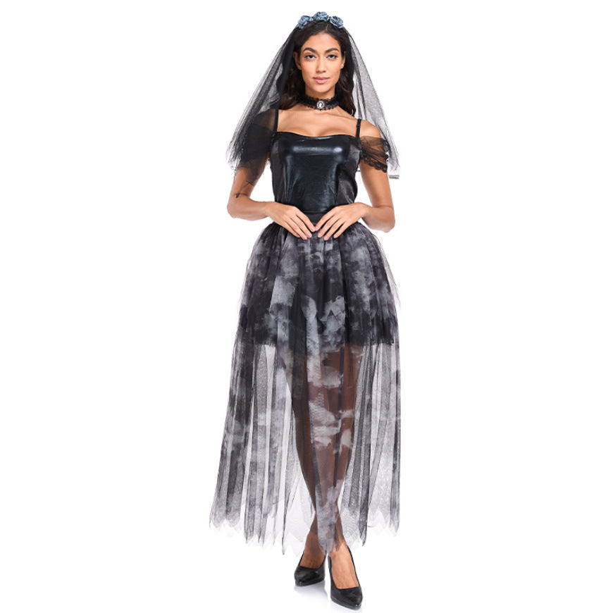 Vampire Bride Costume for Women, product photo 5 on a white background