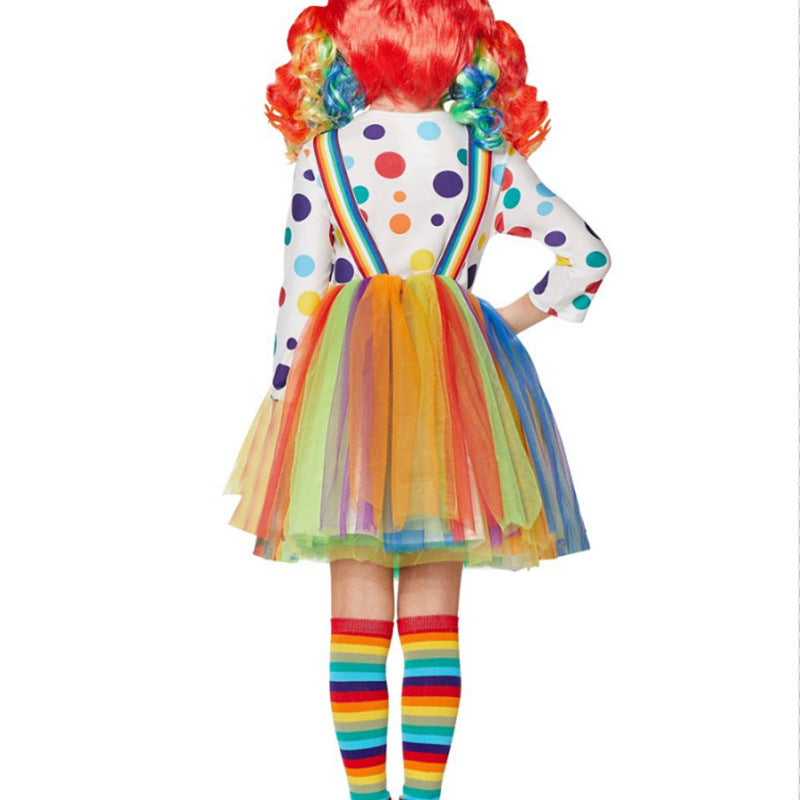 Creepy Clown Costume for Girls, product photo 5 on a white background