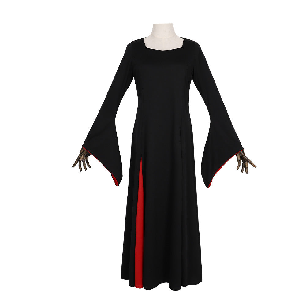 Addams Family Morticia Costume Women Halloween Cosplay Black Dress
