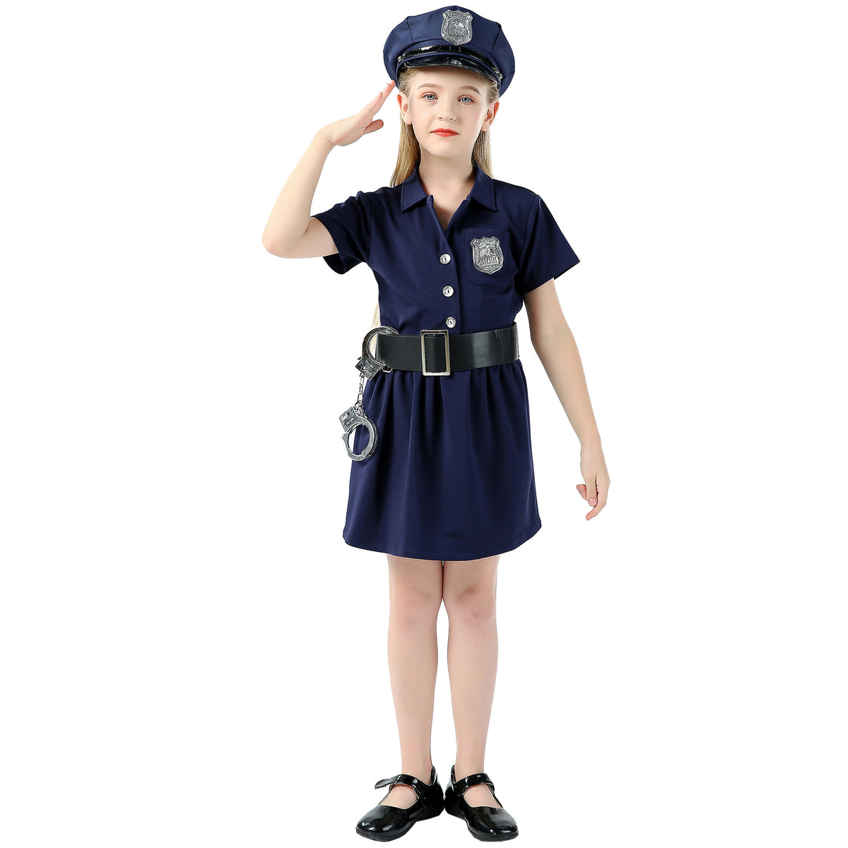 Police Officer Costume for Girls and Boys, product photo 6 on a white background
