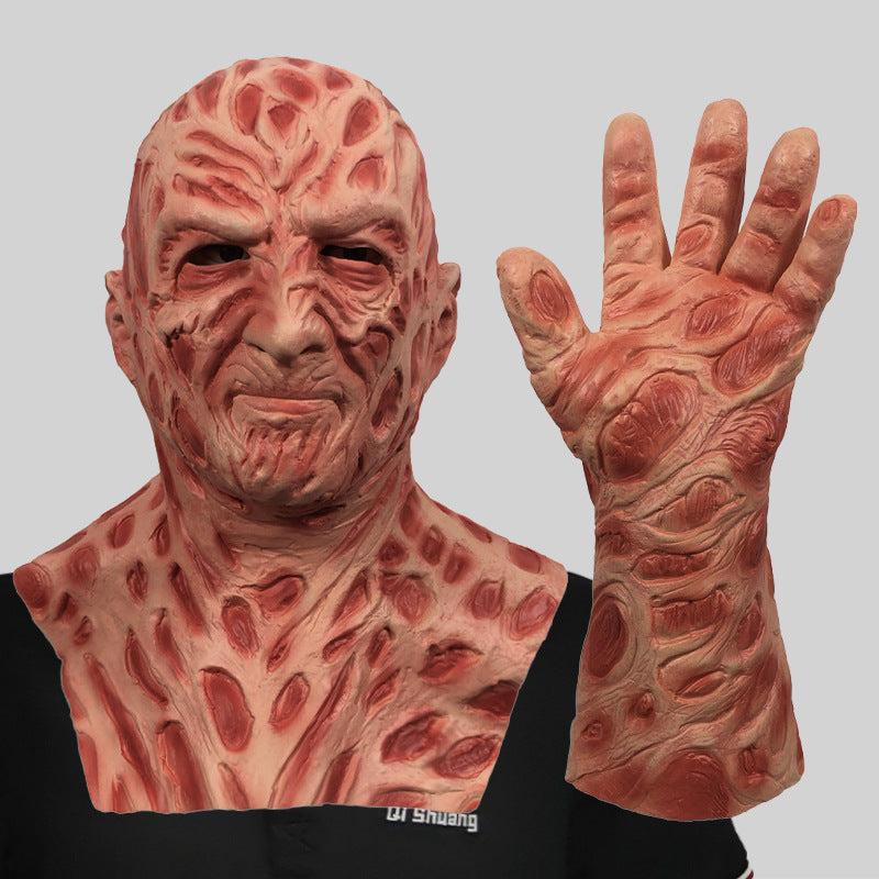 Burned Nightmare Horror Latex Mask for Adults, costume photo 3