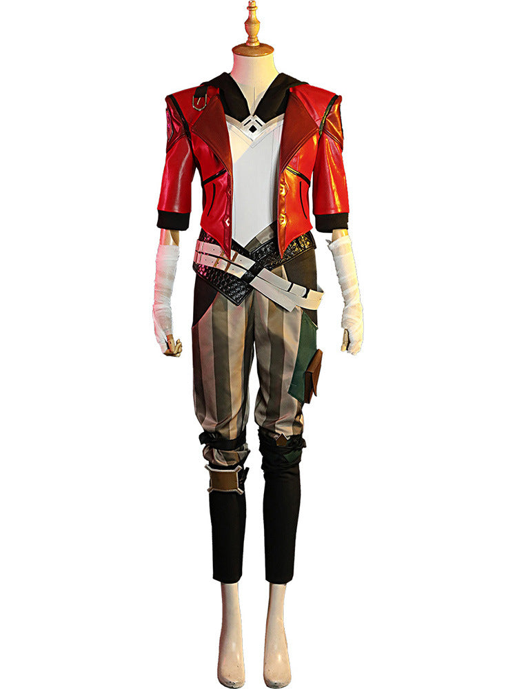 Street Brawler Heroine Costume for Women, front view on a white background